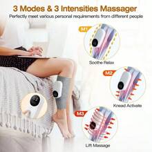 This Leg Massager Features Heating And Air Compression Functions. It's A Wireless Calf Massager With 3 Modes And 3 Intensity Levels, Beneficial For Muscles, And Makes An Ideal Gift For Christmas, Mother's Day, And Father's Day. - Xám - Xem 5