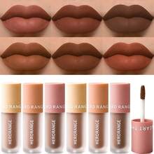 [6-Color Set] HERORANGE Velvet Lip Mousse - 2-In-1 Lip & Eye Tint, Low-Saturation Matte Nude Finish | Smooth & Long-Lasting, Non-Fading Color | Perfect For Stage & Festival Makeup | Affordable Gift Set For Teens" - Nhiều màu - Xem 1