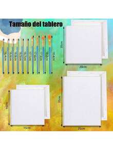 Un juego de seis soportes de lienzo de diferentes tamaños, cada uno equipado con diez pinceles. - A - Ver 4