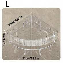 1入組透明浴室淋浴架子壁掛式收納架 - 無色 - 查看 8