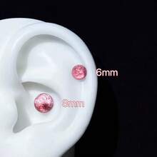 1件装梦幻渐变半圆形耳骨钉，钛钢耳钉，创意优雅女士耳饰 - 彩色的 - 查看 11