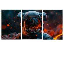 3pcs Set Modern Astronaut And Lava Earth Decorative Canvas Poster, High Definition Printing With Optional Frames, Suitable For Room And Corridor Decoration, Art Piece, Ideal Gift For Friends, Fantasy Sci-Fi Decorative Wall Art - Multicolor - View 11