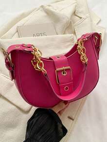 新款时尚简约单肩手提包，个性化INS风时尚腋下包，优雅新月形女士包 - 彩色 - 查看 11