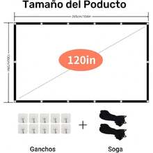 Visualización de Proyector de 120 Pulgadas, 16:9 HD Pantalla de Proyector Portátil,Plegable Portátil, para Exteriores, Interior y Cine en Casa(Gancho y Cuerda Incluidos),40988111 - 10 piezas blancas - Ver 2