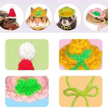 Gorro de loro tejido hecho a mano, divertido sombrero de loro y rana, traje de Animal PEQUEÑO, traje con correa ajustable para la barbilla, sombrero de serpiente, bonito sombrero pequeño para mascota MTFL - 17 - Ver 4