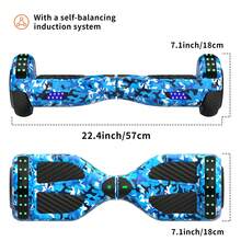Hoverboard With Corlorful LED Lights,Colorful Lights Wheels,300W Motor,7.5 Mph Max Speed,Gift For Girls &Boys - 藍色迷彩 - 查看 6