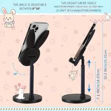 1pc Cute Rabbit Shaped Adjustable Phone Stand, Desktop Cute Rabbit Phone Holder Compatible With All Phones, Phone Accessories, Workspace Accessories, Rabbit Design, Fun Decor, Cute Rabbit Phone Stand, Desktop Angle And Height Adjustable Phone Support - Rabbit Support - View 3