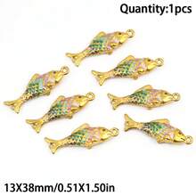 1个不锈钢彩色鱼形单孔吊坠，DIY珠宝制作，手工串珠工艺材料 - diy - 查看 27