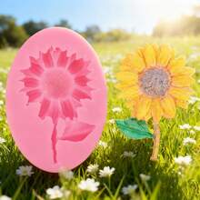 1pc Pink Sunflower Silicone Mold, Aromatherapy Pendant, Gypsum Ornament, Can Be Made Of Clay, Resin, Or Drip Glue, With Simple Demolding And Reusable Sunflower Silicone Mold. - Pink Sunflower - View 2
