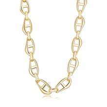 Chunky Gold Necklace 18k  Plated Chunky Chain Link Necklace For Women Long Statement Necklace For Women Adjustable Length 50+10CM - Style-B - 查看 1