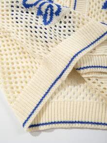 Casual Loose Breathable Knit Polo Shirt, Unisex Street Style, Suitable For Spring And Summer - Apricot - View 7