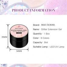 1瓶8毫升裸粉色延长甲油胶，UV渐变美甲迷彩快速延长甲油胶，适合夏季美甲，美甲DIY，沙龙及居家美甲用品 - 粉色 - 查看 7