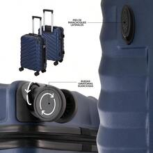 Maleta de Mano Rgida Resistente, 10 kg, Ruedas Giratorias 360, Expandible con ABS, Candado de  AZUL METALICO - Azul - Ver 4