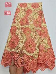 2026 Luxury African Nigerian Net LaceWater Soluble Fabric Green High Quality Mesh French Sequins Tulle Sewing Fabric For Wedding Party 1yard/5yard - A - View 17