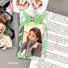 Fashionable Minimalist Irregular Bell Ribbon Cat Ear PVC Card Holder, Creative Display Hanging Accessory, 3-Inch Campus Card/Fan Card Holder - Rectangle - View 9