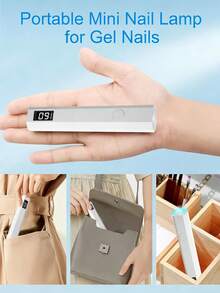 Portable Nail Polish Gel Dryer Machine,Gel Nail Polish Glue Drying Machine,Handheld Nail Lamp,USB Mini Nail Dryer Lamp,180mAh Battery Pack UV LED Nail Light For Curing All Nail Gel Nail Lamp Home Salon Too,Nail Art Creation Tool - 彩色 - 查看 7