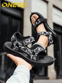 1 Pair Men's Outdoor Beach Sandals, Non-Slip Casual Shoes - Black - View 6