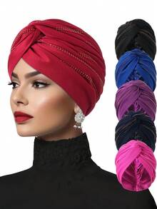 1pc Polyester Bohemian Rhinestone Headband Hat, Suitable For Party, Wedding, Vacation, Evening Date, All Seasons - 1 Item - View 8