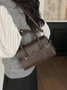 女士手提包，时尚优雅设计，高品质，可作单肩包使用，适合购物和通勤，咖啡色 - 咖啡 - 查看 6