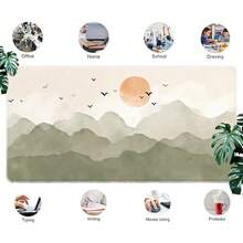 1pc Nature Desk Mat Xl, Minimalist Mousepad Xxl, Large Mouse Pad, Cute Boho Sage Green Beige, Keyboard Deskpad Deskmat, Aesthetic Pc Table Matt - Mouse Pad - View 9