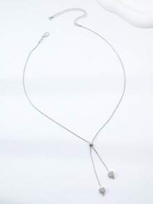 1 Pc Faux Clock Watch Necklace Bow Necklace Heart Locket Necklaces Jewelry For Girl - Multicolor - View 6