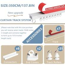 1 Set - Upgraded Wide Self-Adhesive Curtain Track, No Drill Curtain Rod, Ceiling Curtain Track, Curtain Rod, Ceiling Installation, Stick-On Curtain Rod, For Windows, Cabinets, Bathroom Shower Curtains - Widened and Thickened Upgraded Version - View 22