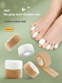 1 Roll Sports Protective Self-Adhesive Foot & Toe Bandage, Universal For Heels, Invisible For High Heels, Elastic Foot Protection Pad - Multicolor - View 1