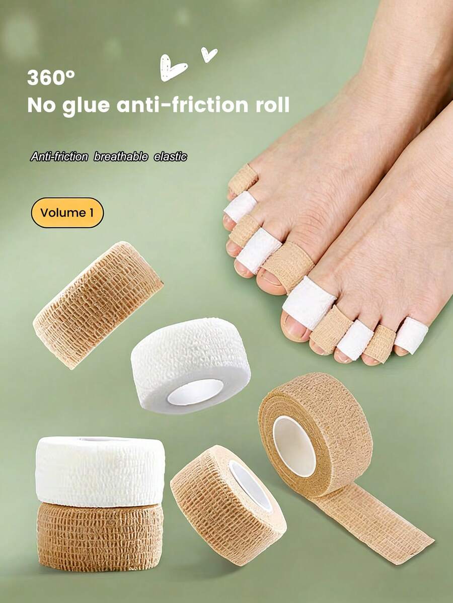 1 Roll Sports Protective Self-Adhesive Foot & Toe Bandage, Universal For Heels, Invisible For High Heels, Elastic Foot Protection Pad - Multicolor - View 1