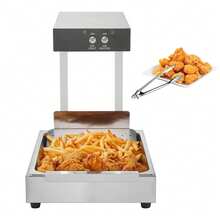 French Fry Food Warmer 750W Commercial Food Heating Lamp Electric Stainless Steel Warming Light Dump Station Countertop 104-122°F Fries Food Warmer For Chip Buffet Kitchen Restaurant Silver - 銀色 - 查看 8