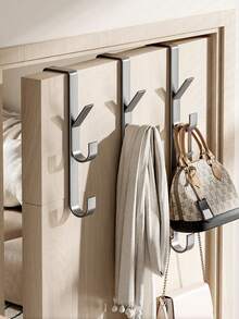 1pc Space-Saving Hanging Rack - Straight Tube Design Suitable For Bedroom, Bathroom, Garage And Kitchen - Multicolor - View 3