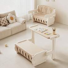 Juego de escritorio y silla multifuncional para niños con espacio para guardar juguetes - Negro - Ver 10