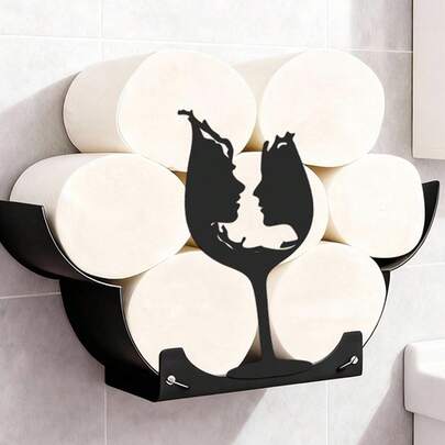 Drinking Glass Tissue Holder, DIY Decorative Hanging Accessory Suitable For Bathrooms, Kitchens, And Bedrooms. It's Extendable, Foldable, And Durable, Making It A Practical Home Decor Item. A Creative Toilet Paper Storage Rack.