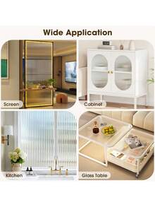Frosted Glass Window Privacy Film, No Glue, Anti-Glare Heat Blocking, Easy To Install, Renter Friendly Removable Opaque Bathroom Window Clings For Glass - Changhong - View 8