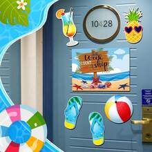 6 Stück große magnetische Kreuzfahrtschiff Tür Magnete - nautisches Anker und Strand Thema Gummi Aufkleber für Kabinentüren, Bootsdekoration, Kühlschrank - Kreuzfahrtschiff Dekoration - 6Pcs - Übersicht 4
