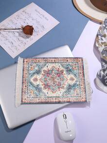 Tấm lót chuột kiểu Bohemian có tua rua, đế lót ly nghệ thuật kiểu Ba Tư có tua rua dùng cho tách trà, tách cà phê, ly nước, thảm lót bàn máy tính, đế cao su chống trượt, chịu nhiệt. - Hình chữ nhật - Xem 8