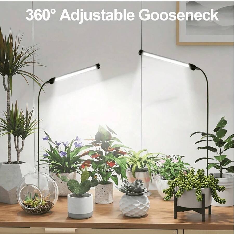 Yogle Grow Light 1/2-pack, 6000K Full Spectrum Gooseneck Growing Lamp För Inomhus Krukväxter Bonsai/Växter/Krukväxter, Dimbar & Automatisk Timer 4 8 12H - Multifärgad - Visa 1