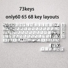Teclas Kaori - Teclas lindas con contorno de cereza - 73 teclas - Material PBT tintado por sublimación de 5 lados - Adecuado para teclados mecánicos de 60/65/68 - Altura estándar - Estilo minimalista - Diseño de arte lineal - Tema Kaori Miyazono - Ver 7