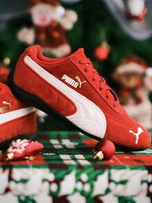 PUMA Speedcat ROSÉ Inspired By Chae Young-In Retro Racing Style Low-Top Casual Sneakers, Comfortable & Fashionable, Racing Shoes, Thin Sole, Lychee Leather, Outdoor Warm, Wear-Resistant, Low-Top, Lifestyle Casual Shoes, , Red & White, 406329-02 - Red - View 6