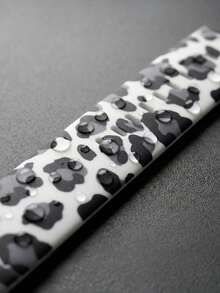 1条时尚黑白豹纹硅胶表带，适用于 38mm 40mm 41mm 42mm 44mm 45mm 46mm 49mm，男女通用硅胶表带，兼容 Series Ultra 3/2/1 11 10 9 8 7 SE3 6 5 4 3 2 1，休闲智能手表表带，时尚硅胶表带配件，适合日常佩戴和运动 - 黑與白 - 查看 4