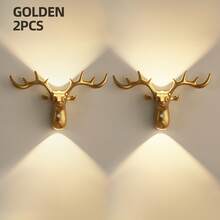 Smart LED Deer Wall Lamp With Touch Dimming & Motion Sensor, Up And Down Wall Lights Indoor With 3 Colors Dimmable, 1200mAh USB Rechargeable Night Light ,Wireless Magnetic Wall Wash Lights,Suitable For Stairs,Porch,Hallway, Bathroom, Bedrooms, Cabinets, Living Room, Bar Cabinet - 彩色 - 查看 25