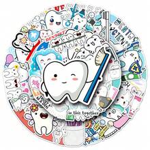 50 pièces Autocollants de protection des dents, convenant pour ordinateur portable, bouteille d'eau, guitare, vélo, voiture, , bagage, planche à roulettes, graffiti, autocollants mignons, meilleur cadeau pour les adolescents et les jeunes adultes, fournitures de scrapbooking - Prenez bien soin de vos dents-1141 - Voir 9