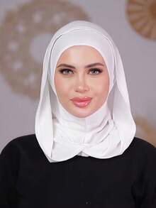 1件装女士纯色拉法帽滑雪面罩颈部保暖弹性头带头巾，透气舒适弹力宽边吸汗防滑多功能运动头饰，简约时尚围巾，帽子和配套头带合二为一 - 多色 - 查看 16