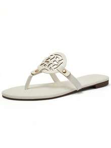 Women's Flat Sandals Flip Flop Sandals Dressy Thong Sandals Comfortable Summer Sandals - 白色 - 查看 1