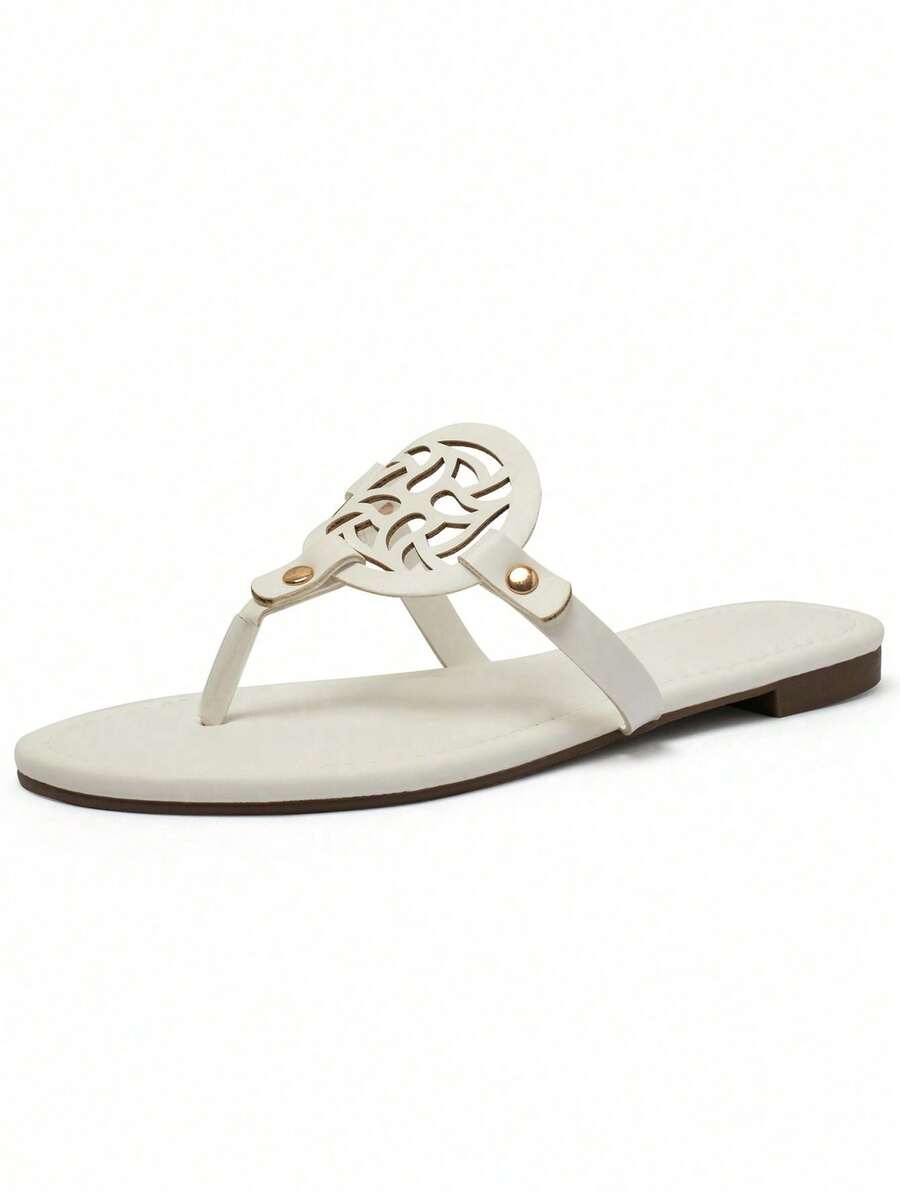 Women's Flat Sandals Flip Flop Sandals Dressy Thong Sandals Comfortable Summer Sandals - 白色 - 查看 1