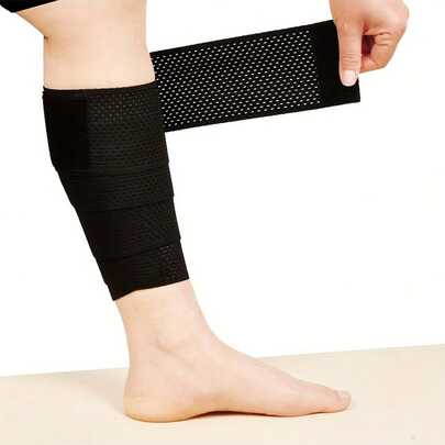 1件装可调节小腿压缩套，腿部肌肉支撑带，轻便透气 - 柔软舒适的小腿压缩套，适合运动、健身和日常穿着 - 均码