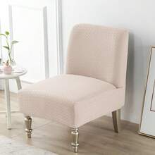 1pc Twill Armless Loveseat Slipcover, Suitable For Hotel, Restaurant, Dining Room Chair - Multicolor - View 13