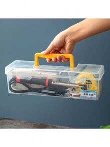 7pcs (6 Small Boxes + 1 Large Box) Tool Parts Storage Box, Multi-Compartment Handheld Transparent Tool Storage Box, Home Screws, Wrenches, Hardware Parts Organizer Box, Toy Organizer, Portable Divided Storage Box - A - View 8