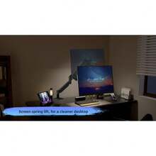 Adjustable 360° Rotating Desktop Monitor Stand, Suitable For Adjustable Long Arm Foldable Stand, Computer Screen Suspension Arm, Desktop Lift Stand, Gas Spring Swivel Mechanical Arm, Home/Office Desk Stand With Storage Shelf - Multicolor - View 10