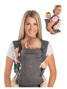 1pcs Black Flip 4-In-1 Convertible Baby Carrier, Adjustable, Ergonomic Babywearing, Registry Essential, Baby Carrier For Newborn To Toddler,Baby Carrier,Baby Carrier Newborn To Toddler,Baby Carrier Newborn To Toddler - 黑色-升級版 - 查看 8