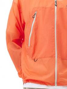 CAMEL CROWN Chaqueta ligera para mujer para exteriores, con protección UV, resistente al agua, transpirable y que absorbe la humedad. Adecuada para primavera y verano. Estilo unisex. - Naranja neón - Ver 3
